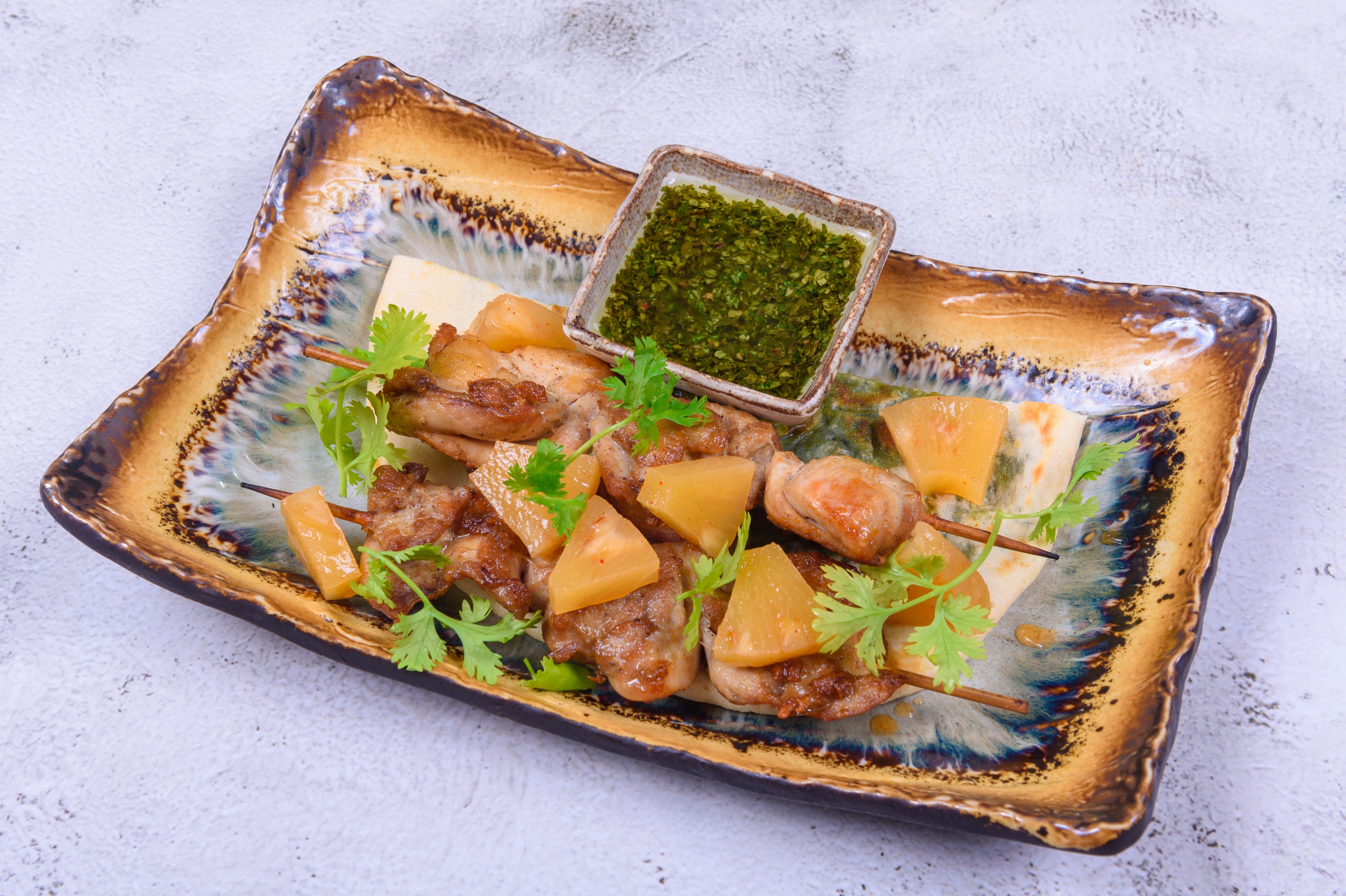 Chicken grill with pineapple kimchi